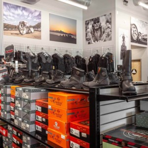Motorcycle boots and shoes: many different models